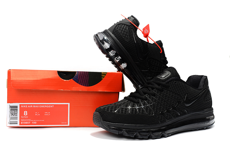 Men Nike AIR MAX 120 All Black Shoes - Click Image to Close